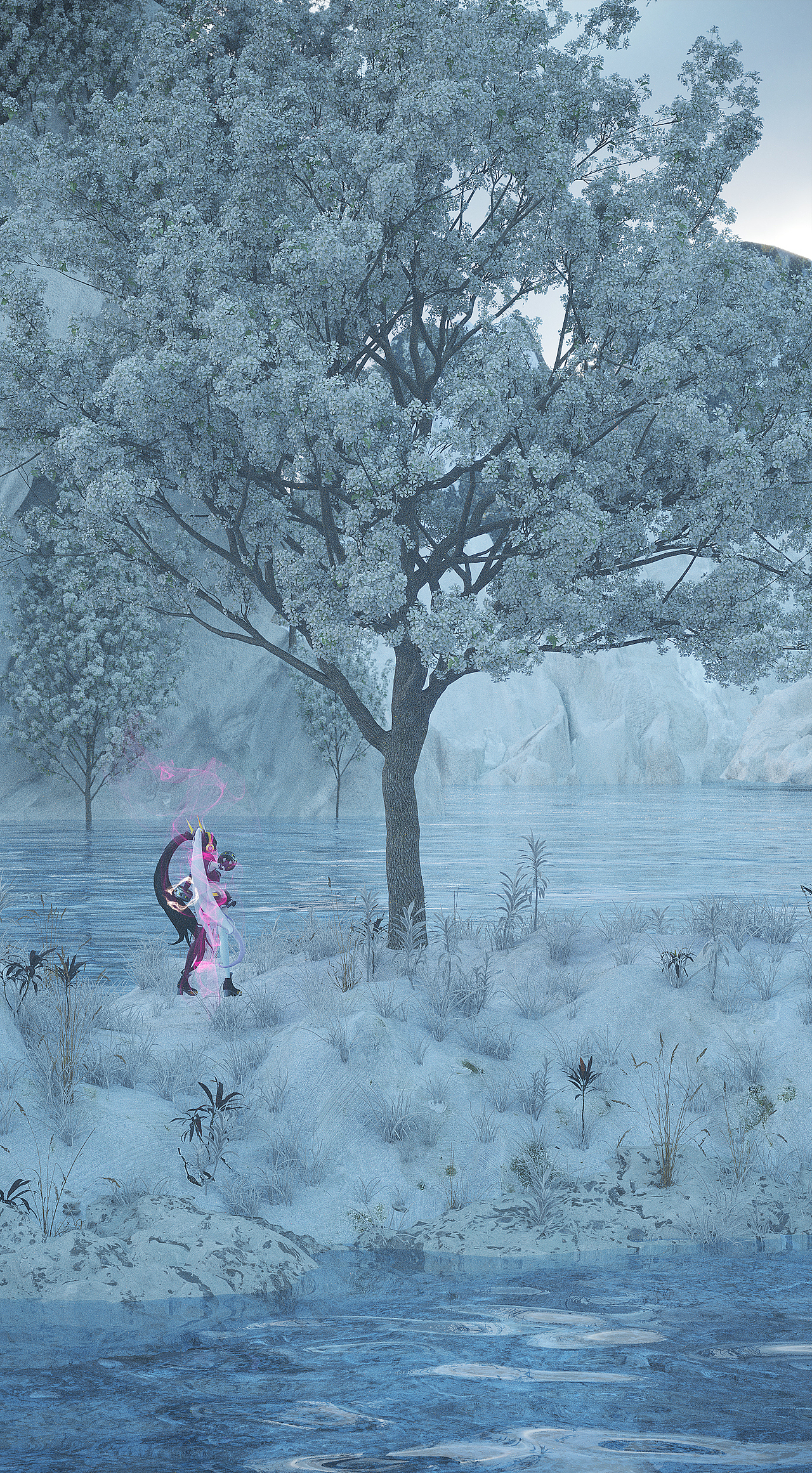 CG 《寒夜孤雪》（图ZMjg3MDgzNDk2） - 其他空间 - 站酷设计师IF艺术原创素材 - 站酷ZCOOL