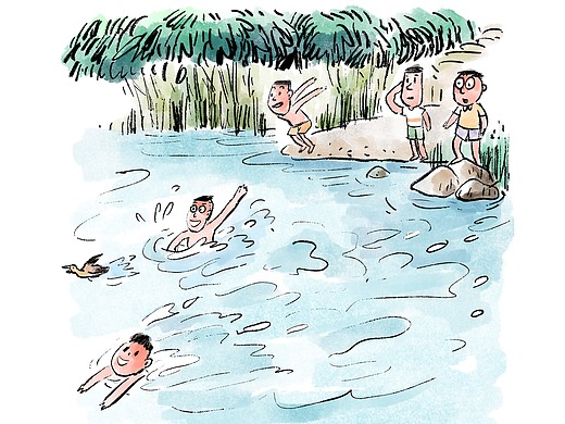 漫画 / 那年 · 那人· 那事   [ 不会游泳 ]