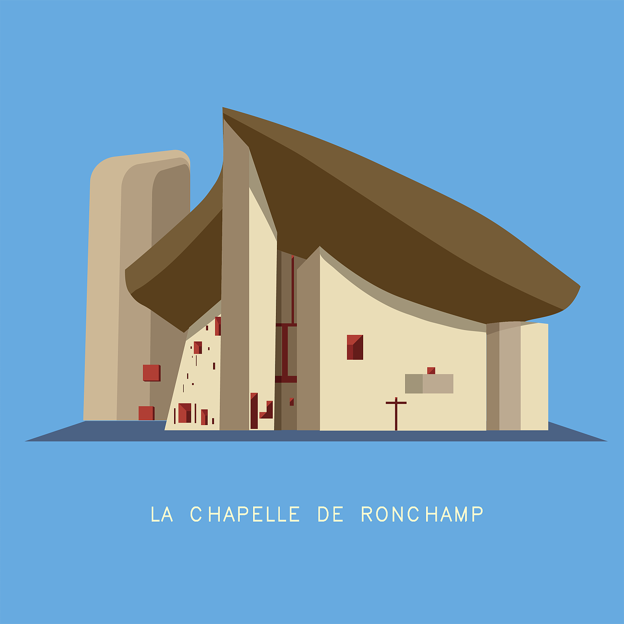 练习扁平风建筑小插画