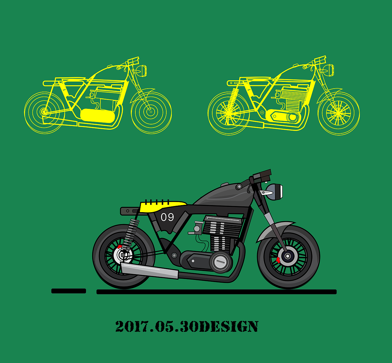一组motorbike（图ZODkxNzkzMzY=） - 图案 - 站酷设计师第七天seven原创素材 - 站酷ZCOOL