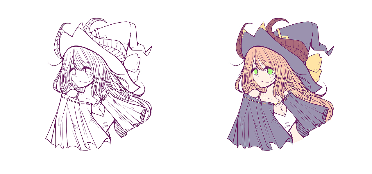 插画练习-白女巫