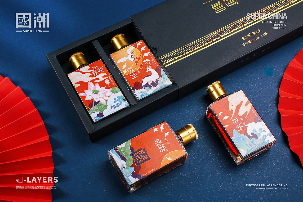 国潮风酒品拍摄