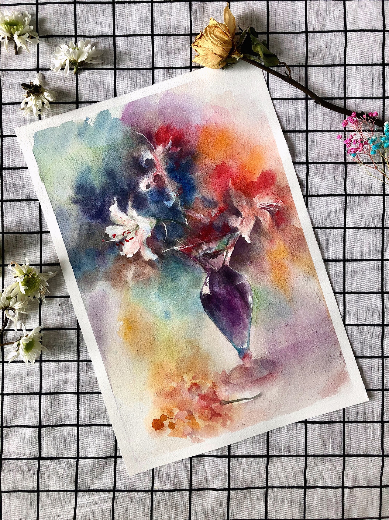 临摹永山女神水彩花卉作品（图ZMjEyMDkwOTEy） - 绘画 - 站酷设计师深水喵喵原创素材 - 站酷ZCOOL