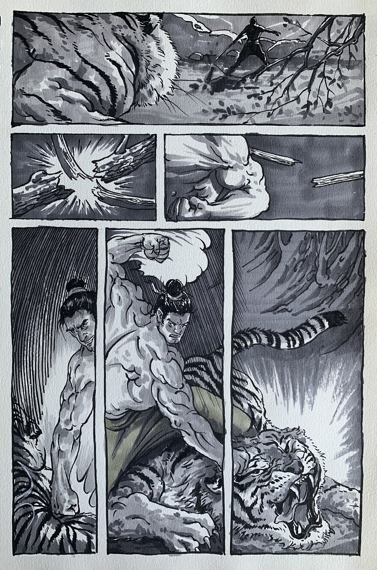 武松景阳冈打虎片段（图ZMzUxNDE2NzI4） - 短篇/格漫 - 站酷设计师悉一居士原创素材 - 站酷ZCOOL