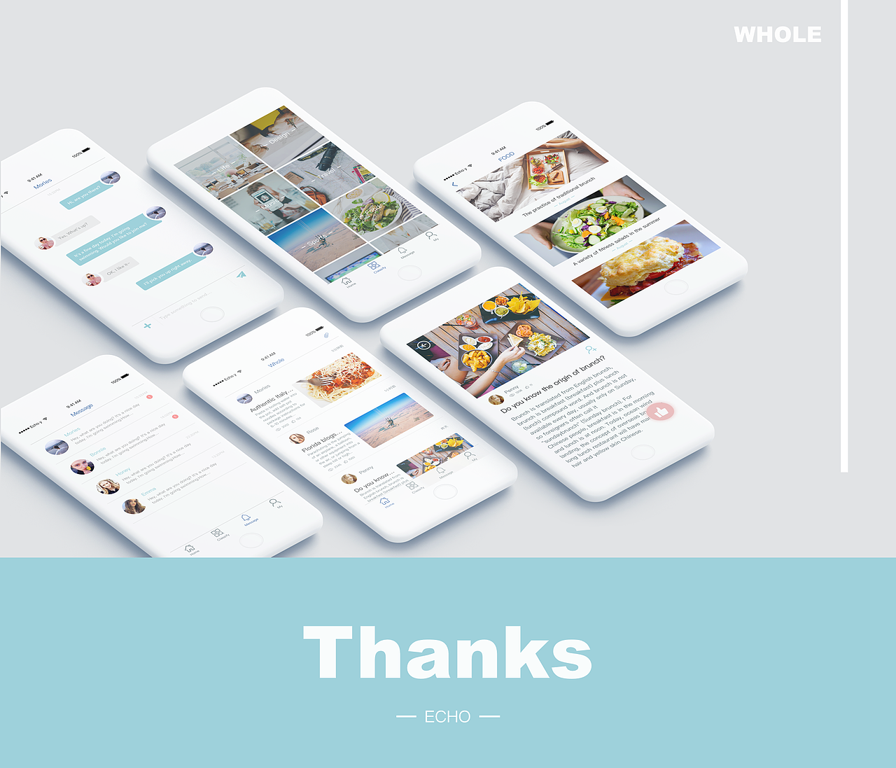 WHOLE app（图ZODc0MjEyMzI=） - APP界面 - 站酷设计师Echo玥原创素材 - 站酷ZCOOL