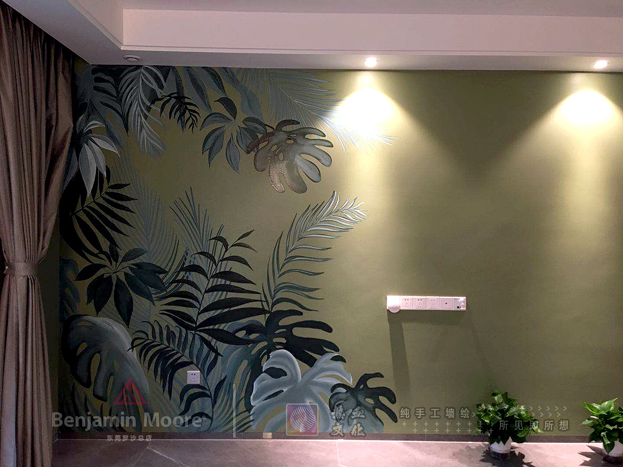 君汇半岛背景墙 墙绘壁画