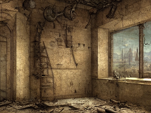 #AI创作实验室#破败,建筑,萧条,机械