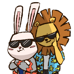 《狮甜甜和兔肖肖》表情包（图ZMjMyMjA2MTE2） - 网络表情 - 站酷设计师饭安安Fananan原创素材 - 站酷ZCOOL