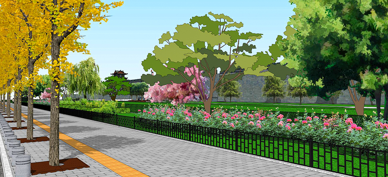 西南城角--含光门外岸景观（图ZMTMyNDcwNDQw） - 景观设计 - 站酷设计师gaohbwxh原创素材 - 站酷ZCOOL