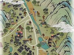 國風(fēng)手繪地圖???