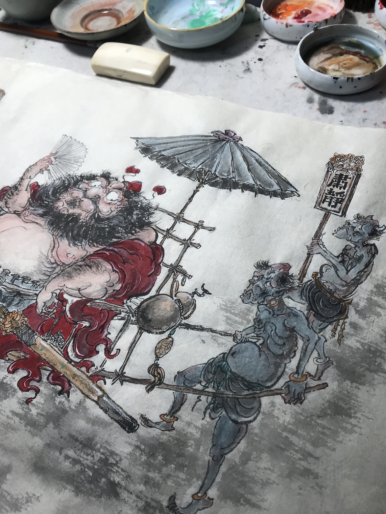 原创国画夜巡钟馗