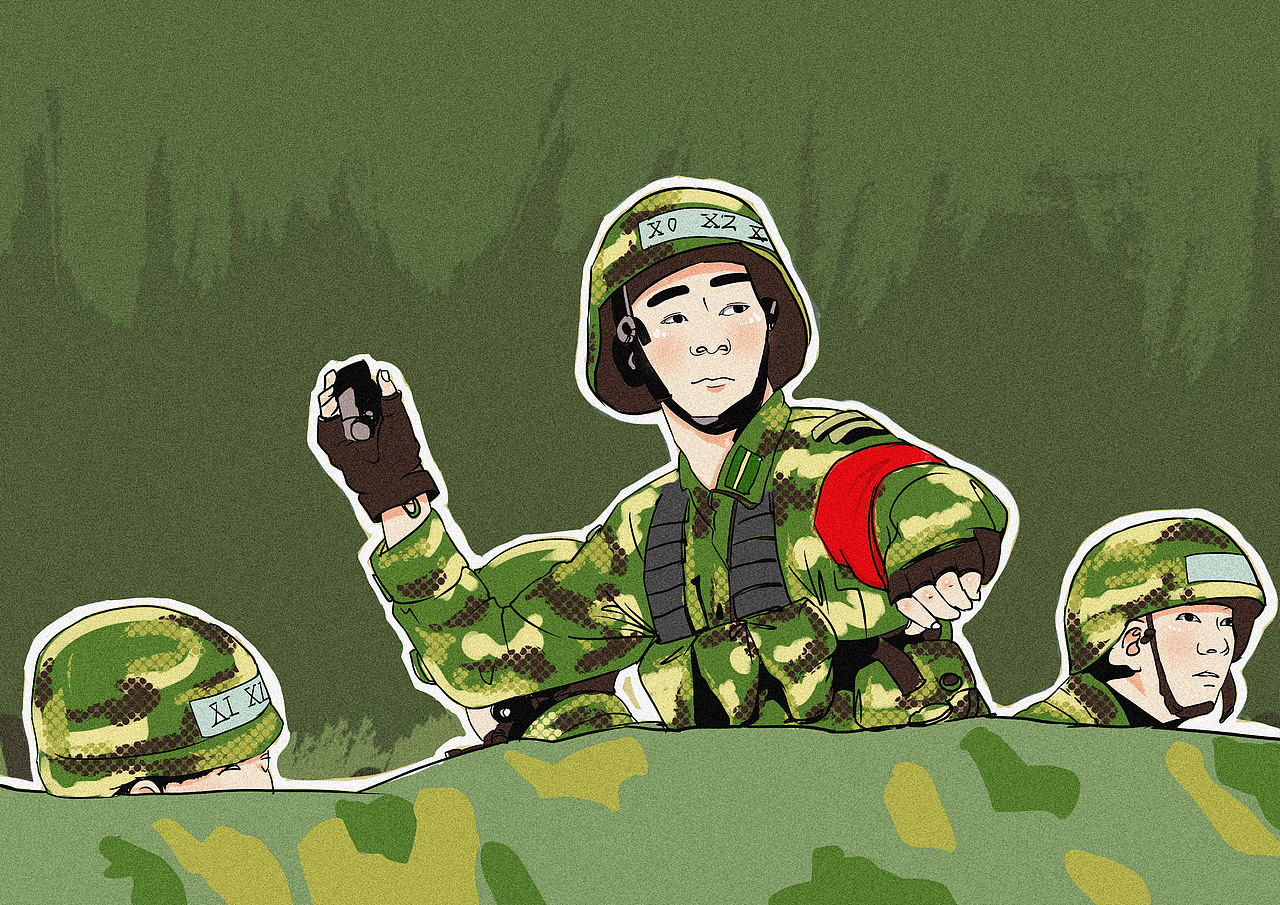关于军旅插画