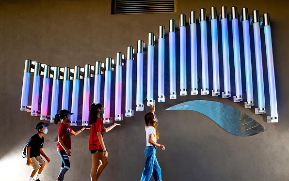 户外多彩竖琴网红触摸声光互动装置制作租赁|三维|场景|幕明广告_原创