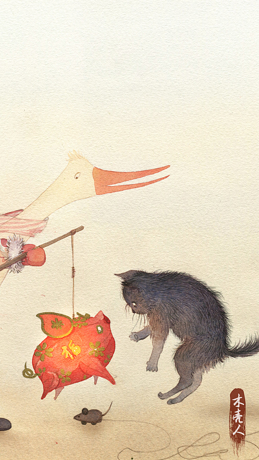 元宵节快乐（图ZMTQ1NTIwOTg0） - 艺术插画 - 站酷设计师木壳人原创素材 - 站酷ZCOOL