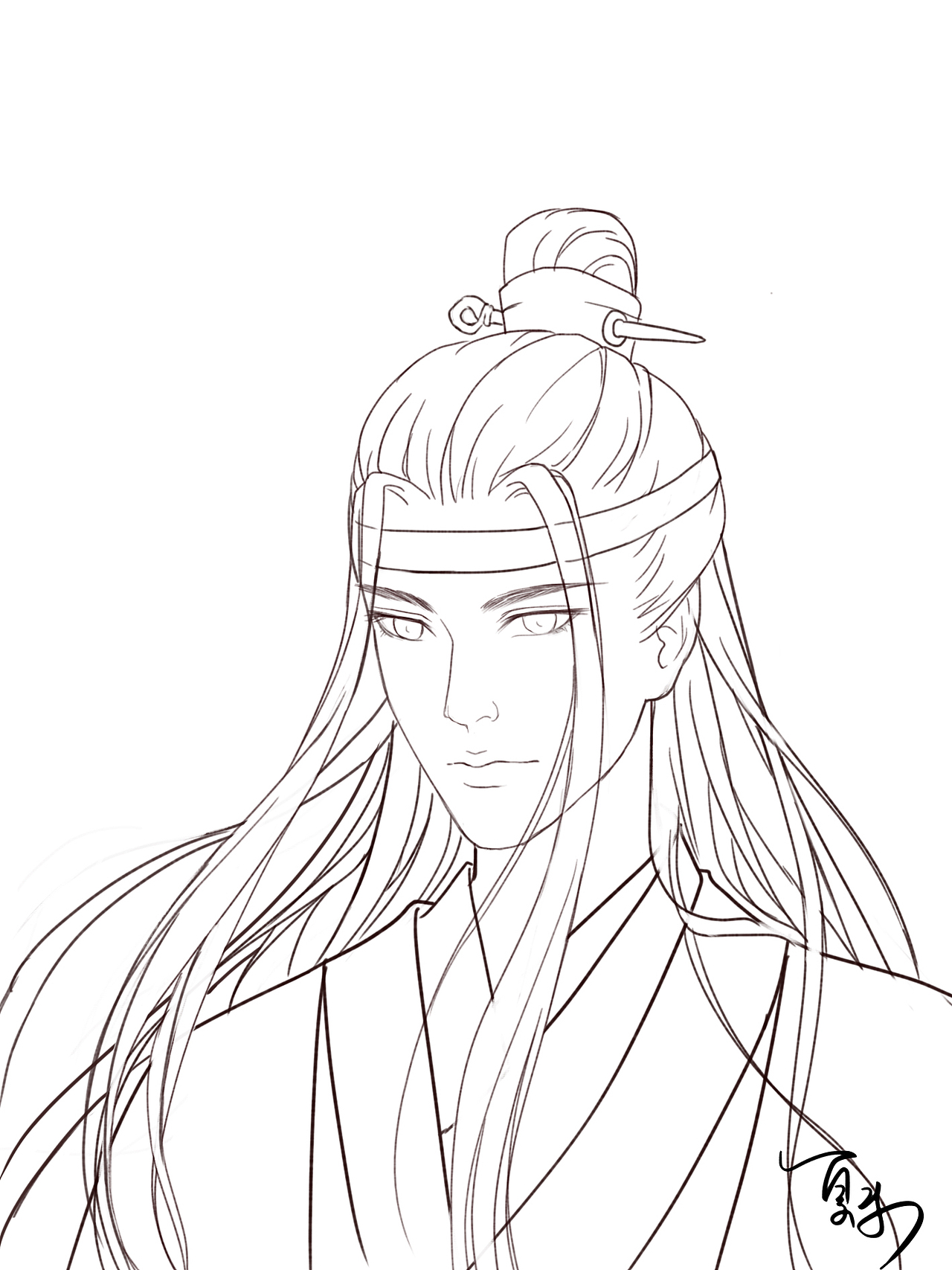 参考人设画线稿