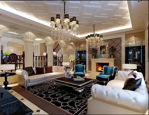 【城市人家装饰】正承世家420㎡简欧风格效果图!