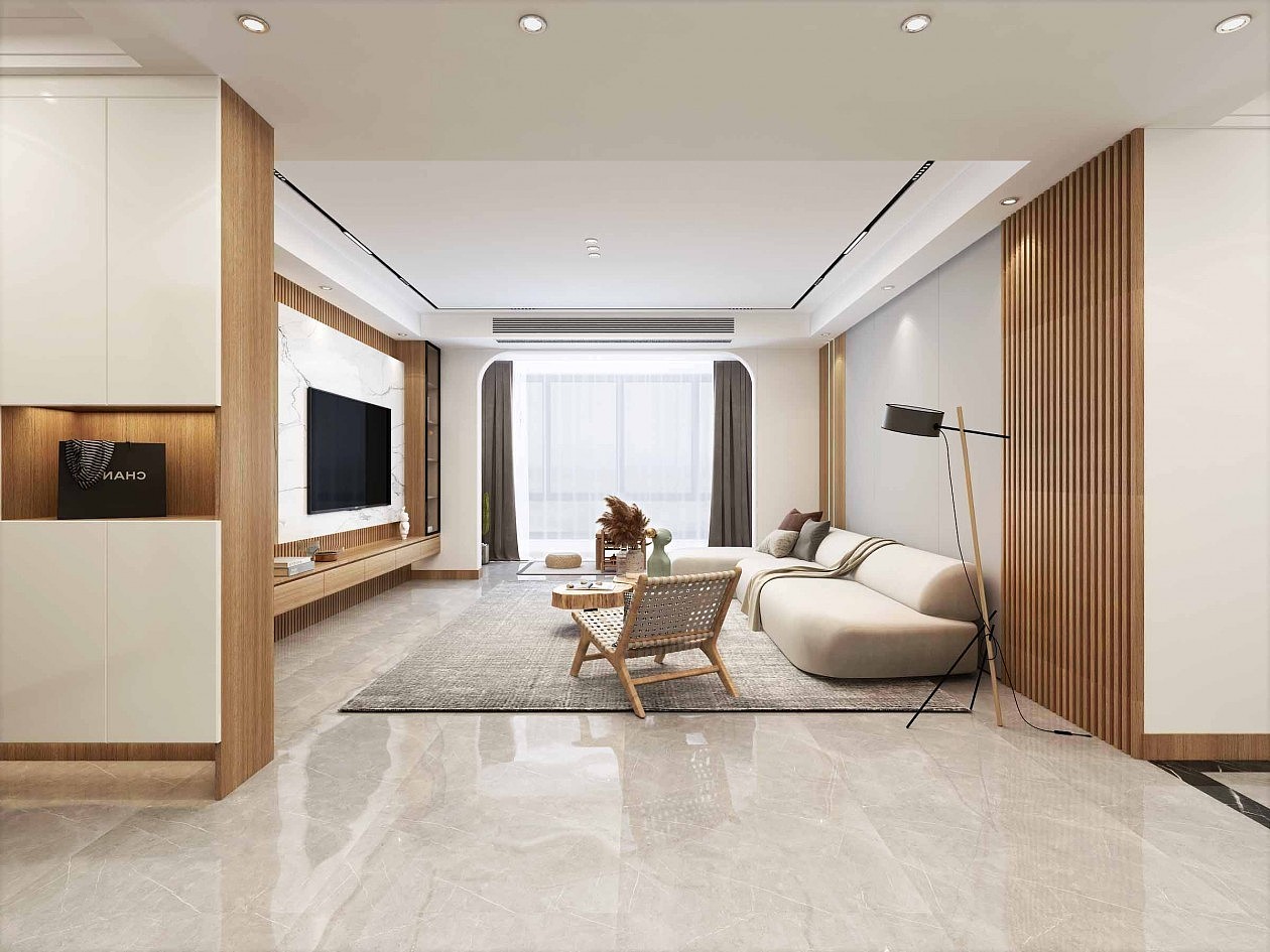 现代侘寂风客餐厅 日式极简（图ZMjg5NzA2MjQ4） - 建筑设计 - 站酷设计师全国效果图设计原创素材 - 站酷ZCOOL