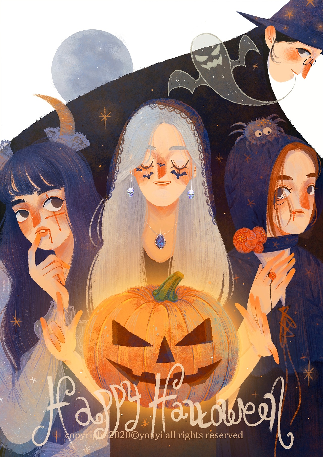 Happy Halloween（图ZMjI5OTc5ODQ4） - 儿童插画 - 站酷设计师笑里风月原创素材 - 站酷ZCOOL