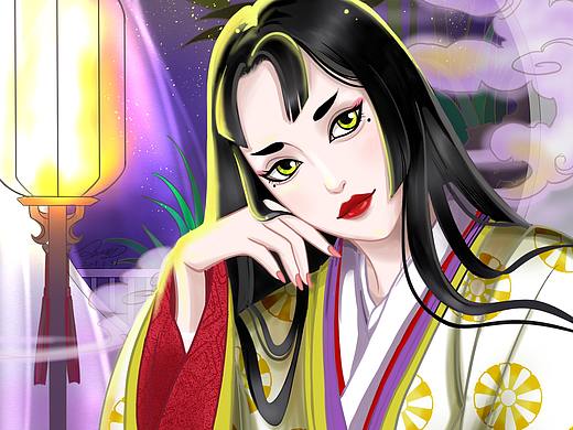 插画练习 竹取物语月公主