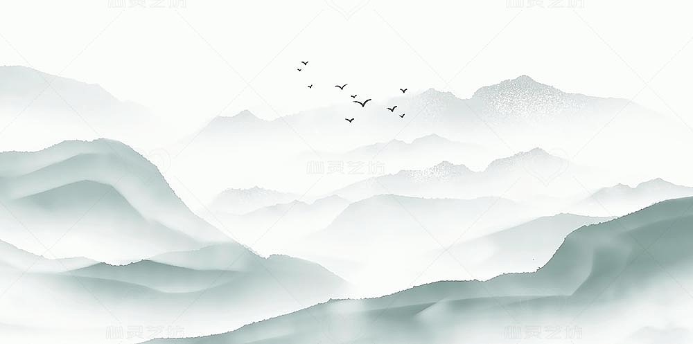 淡雅山水（图ZMjcwMTA3NjY0） - 商业插画 - 站酷设计师心灵艺坊原创素材 - 站酷ZCOOL