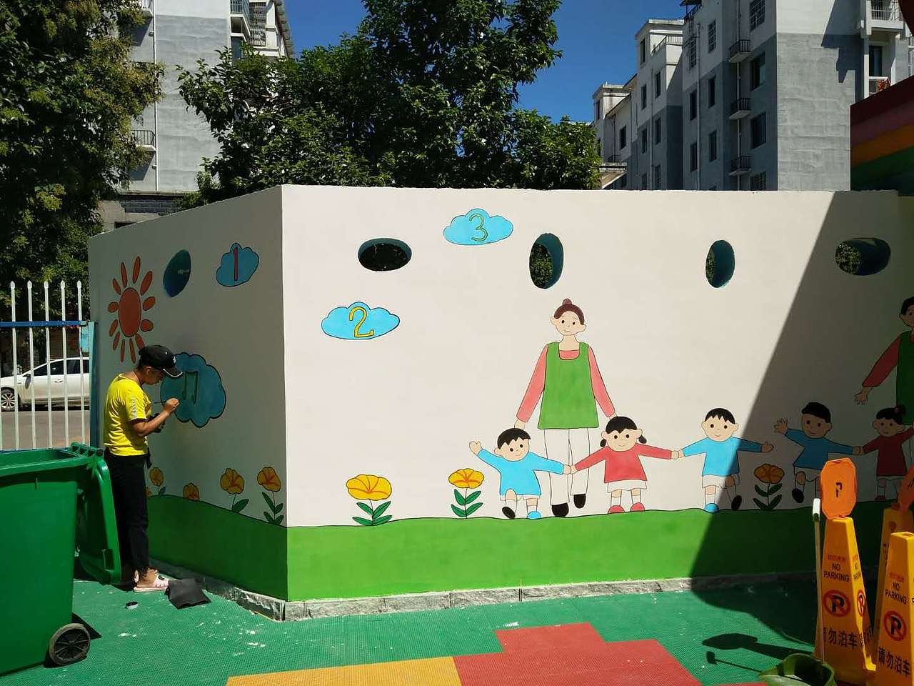亳州幼儿园墙绘彩绘手绘文化墙亳州幼师第一附属幼儿园
