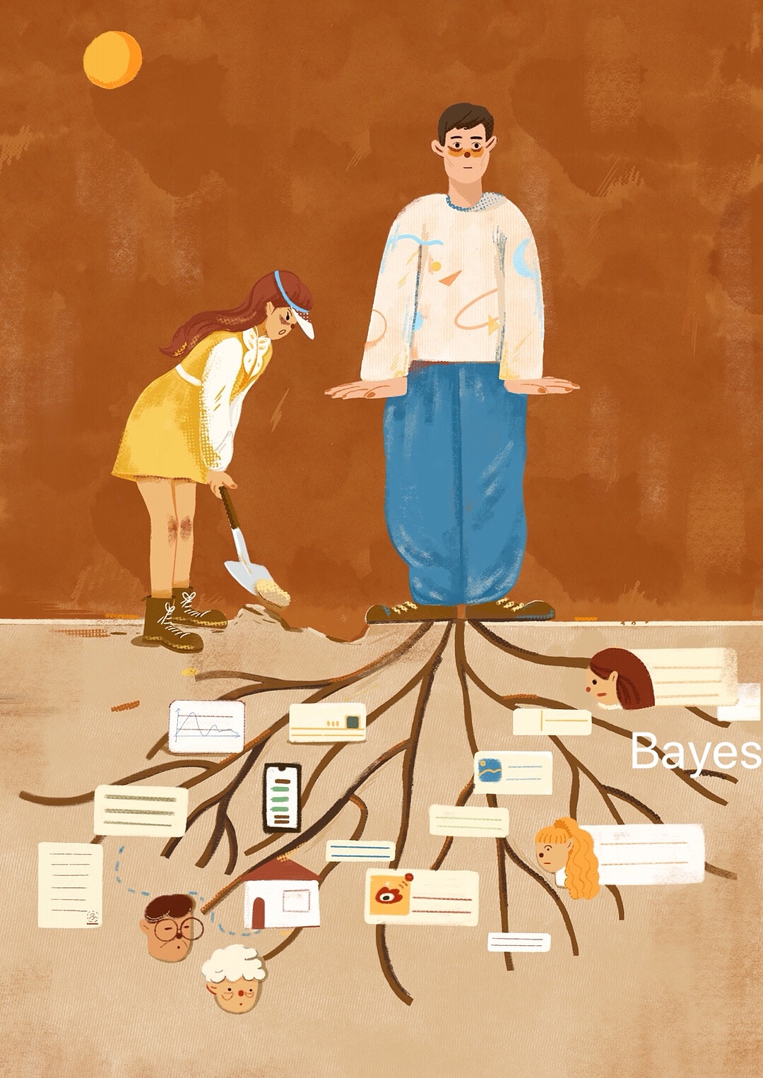 时尚杂志配图,插画内页