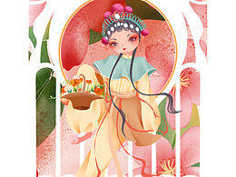 古风卡牌背面插画设计