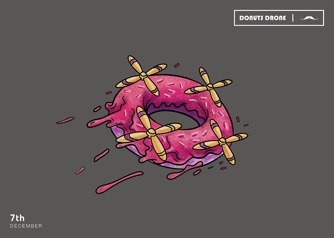 Donuts Drone／甜甜圈无人机（图ZNjYwNzgyOTI=） - 创作习作 - 站酷设计师张姝玙ZOEzoe原创素材 - 站酷ZCOOL