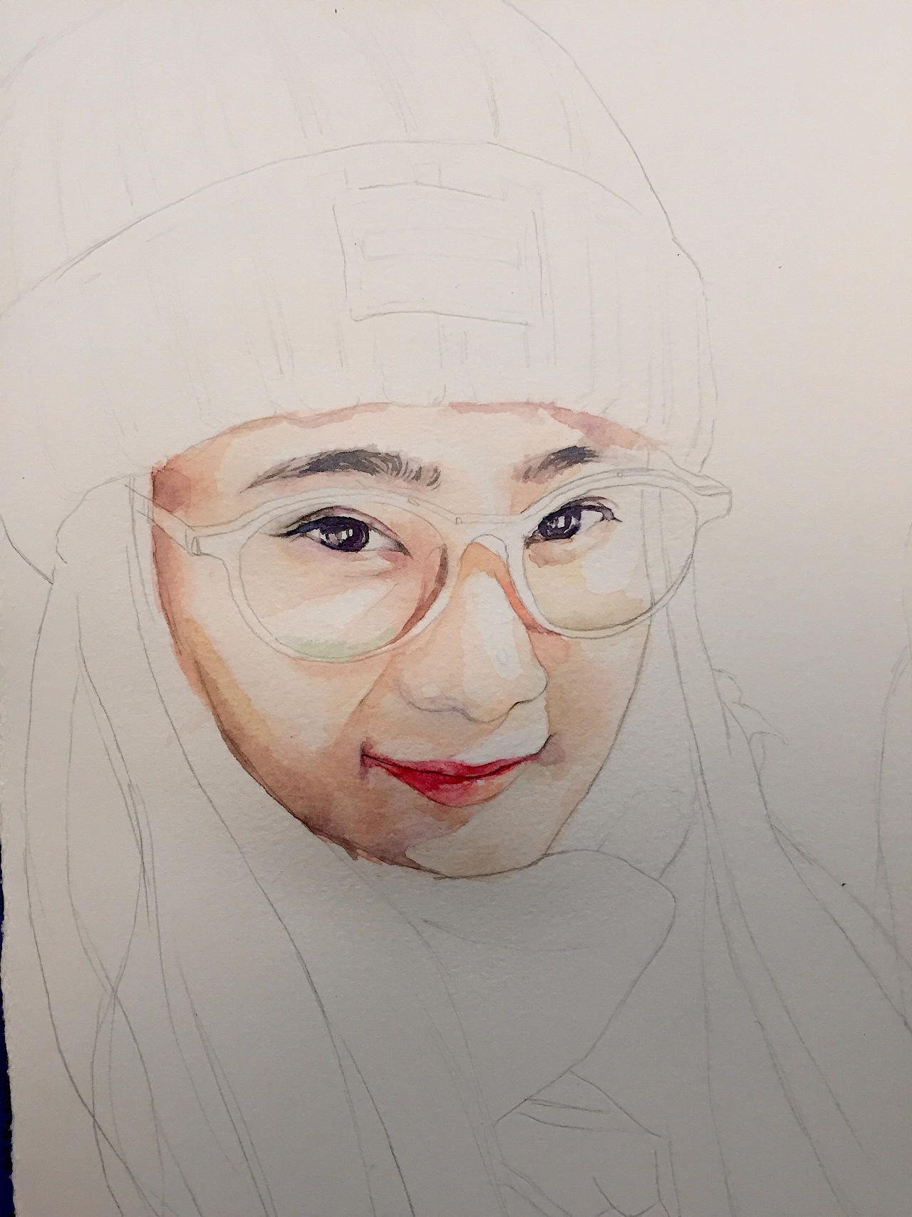 水彩人像(附过程)