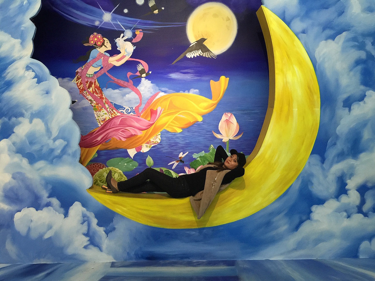 中国传统文化节日3d画展之北京嫦娥奔月装置3d立体画