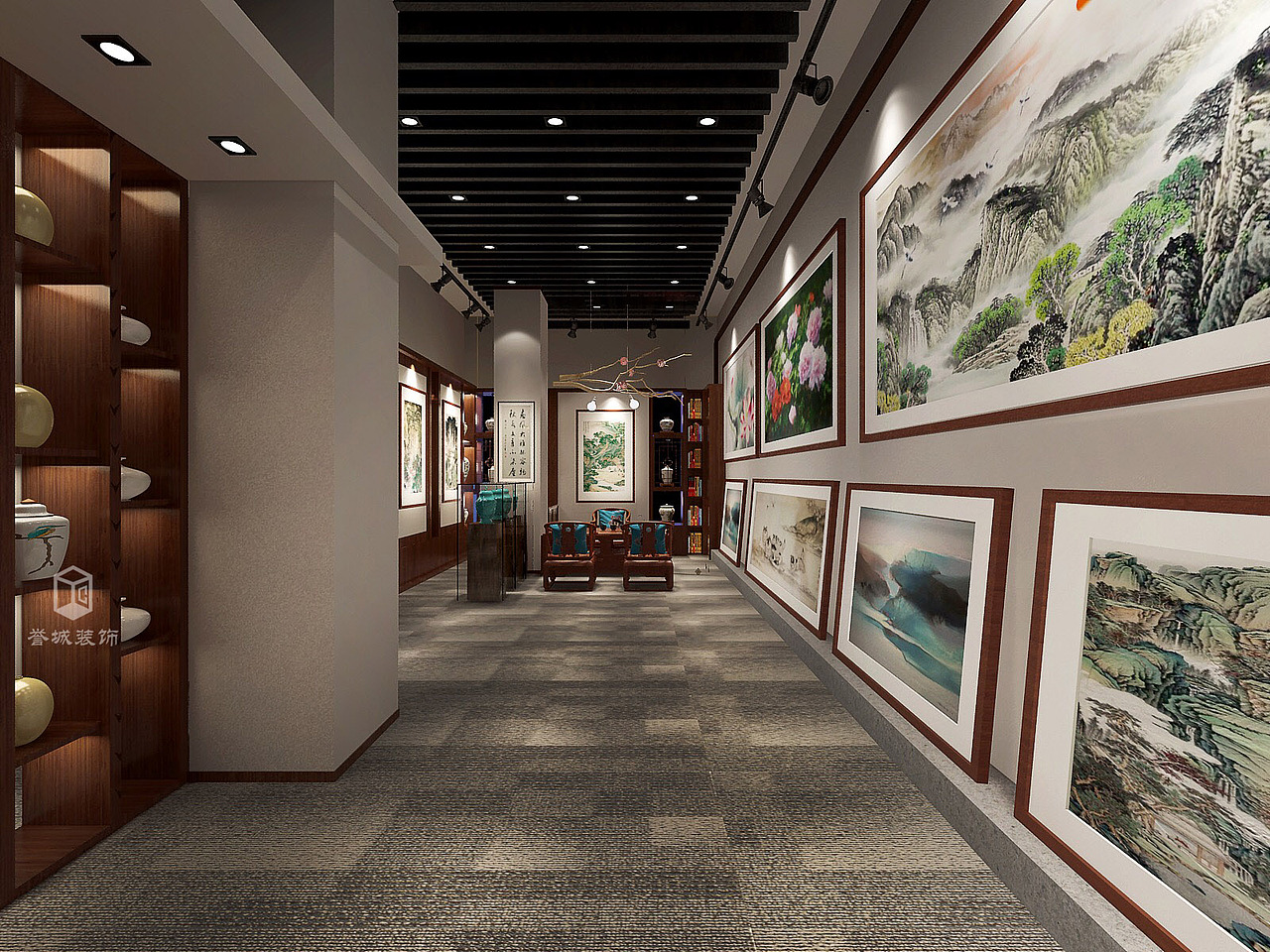 东方宾馆画廊设计(承接家装/工装施工图,效果图)