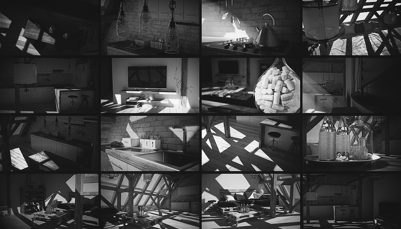 酒架/置物架 写实场景渲染