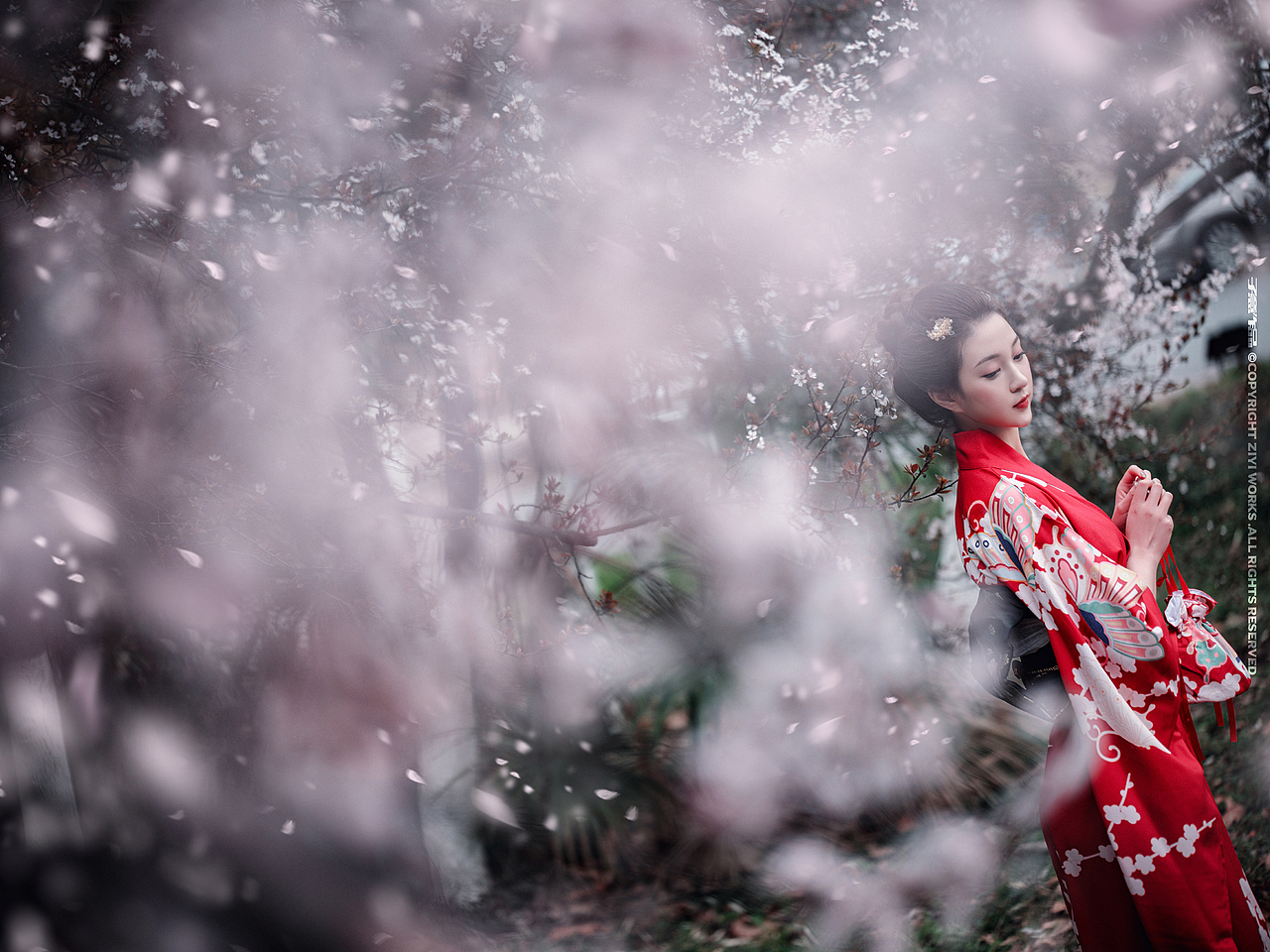 《樱花雨季》（图ZMjQ1OTg2ODIw） - 人像摄影 - 站酷设计师摄影师子意原创素材 - 站酷ZCOOL