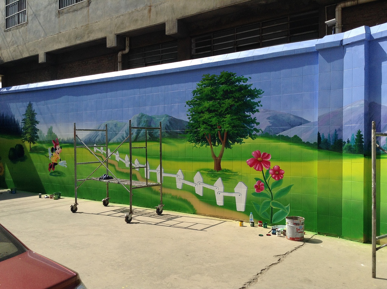 云南昆明曲靖陆良机关幼儿园墙体彩绘墙画墙绘幼儿园（图ZMTA2NTM1Njg4） - 其他手工艺 - 站酷设计师云南锦泰彩绘原创素材 - 站酷ZCOOL