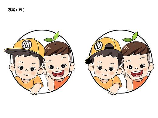 一对可爱小朋友的卡通头像定制