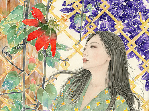 工笔国画《夏》