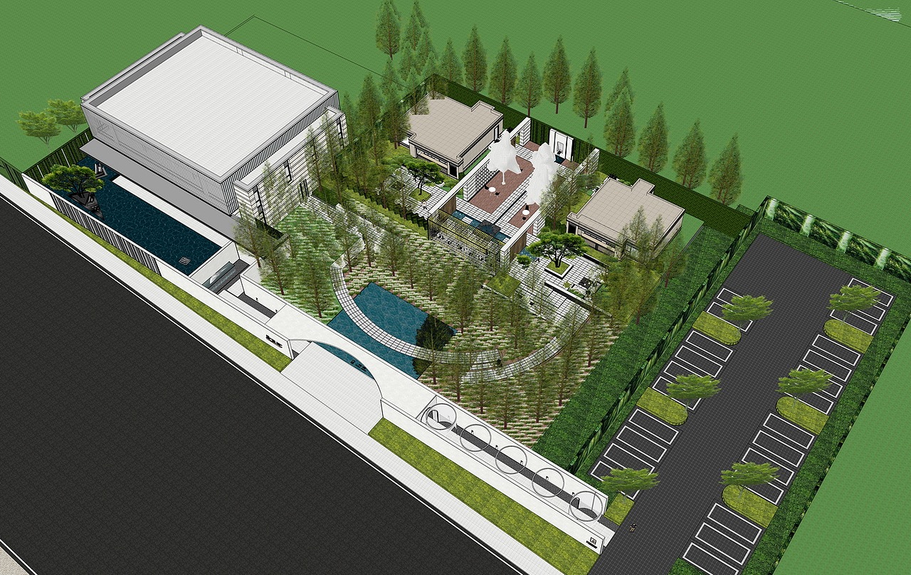 中南·珑悦现代示范区景观SU模型下载