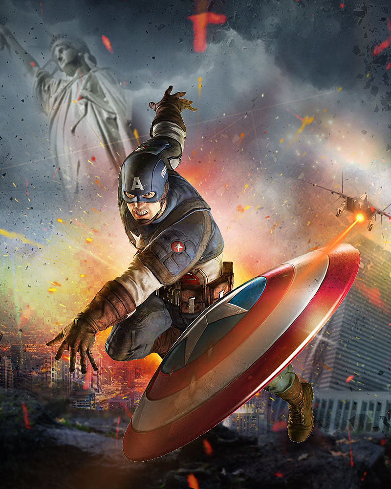 美国队长海报（图ZODU0Mzc4NDA=） - 海报 - 站酷设计师李智恩原创素材 - 站酷ZCOOL