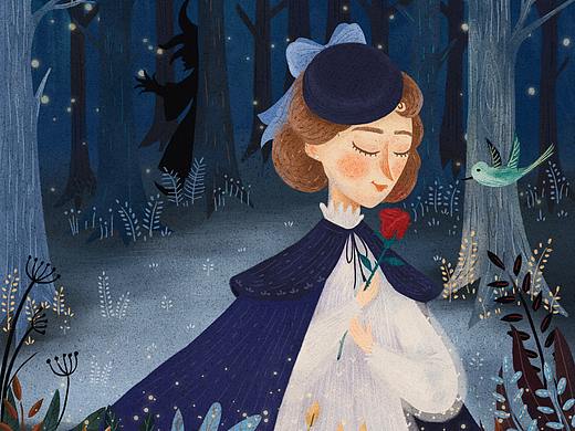 夜晚的森林要小心呀（個人主頁-ZMzMxMzU0OTI=） - 兒童插畫 - 站酷設(shè)計師Cactus戒子原創(chuàng)素材 - 站酷ZCOOL