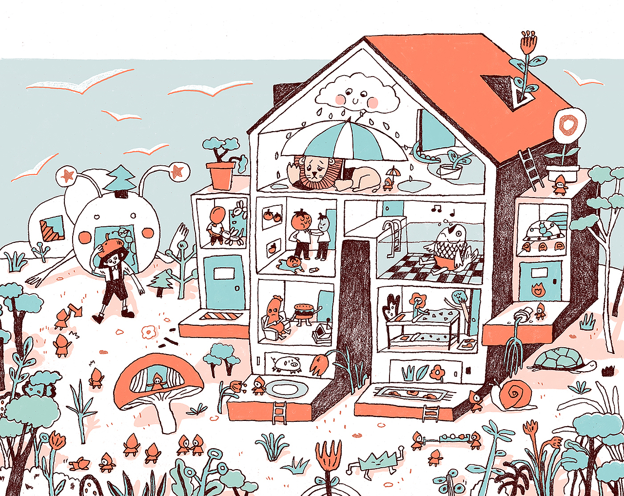 儿童/绘本插画《无名岛》（图ZMjM5MDM0ODQw） - 绘本 - 站酷设计师插画师丢丢原创素材 - 站酷ZCOOL