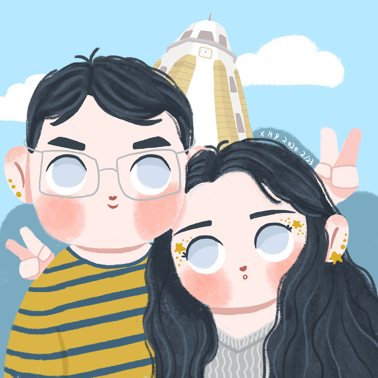 情侶插畫（圖ZMTk3NjcwNTM2） - 創(chuàng)作習(xí)作 - 站酷設(shè)計師李的小玫瑰原創(chuàng)素材 - 站酷ZCOOL