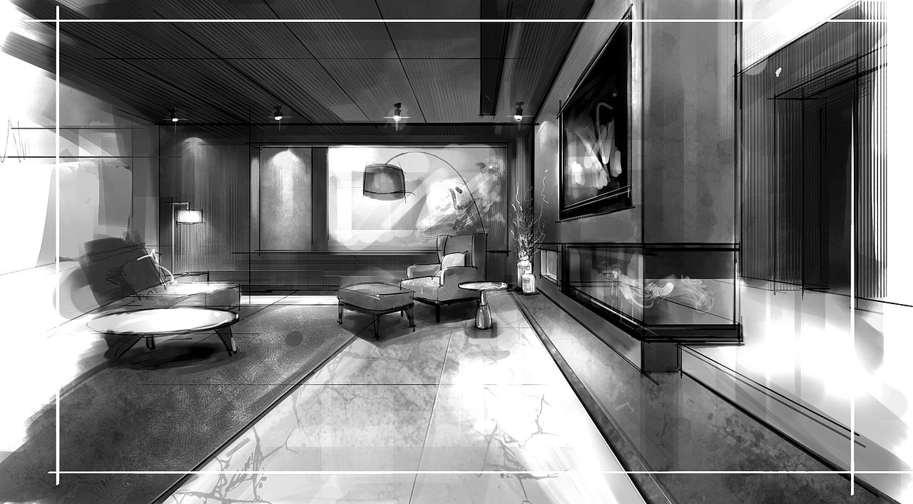 SketchBook室内手绘