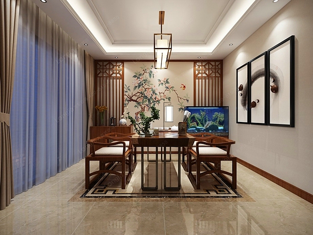 中国文化与现代艺术的完美结合丨国大御温泉别墅新中式装修设计