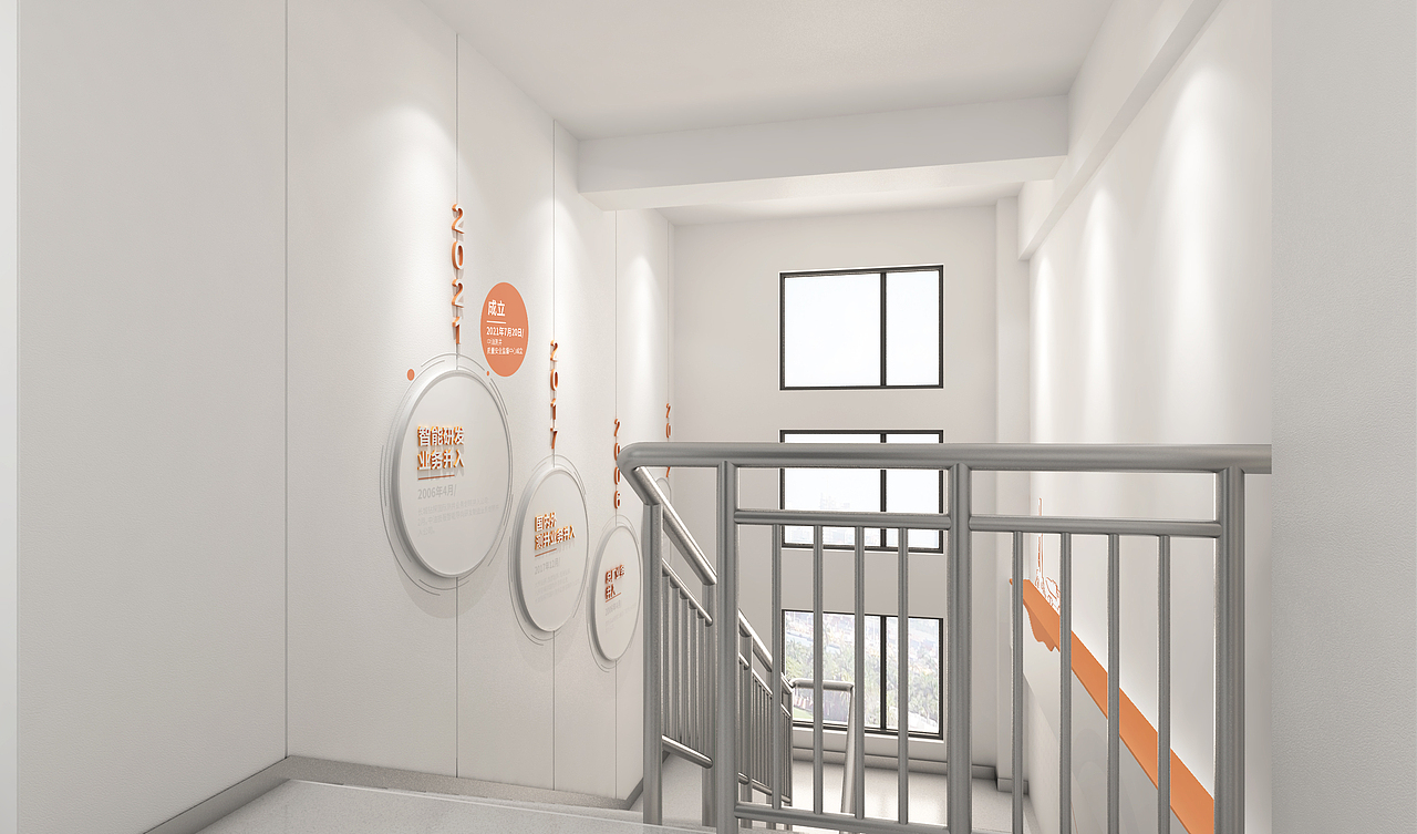 参观入口楼梯墙面设计