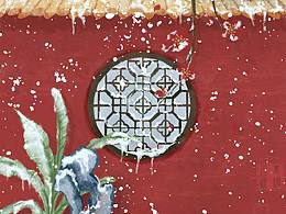 下雪，古风场景插画