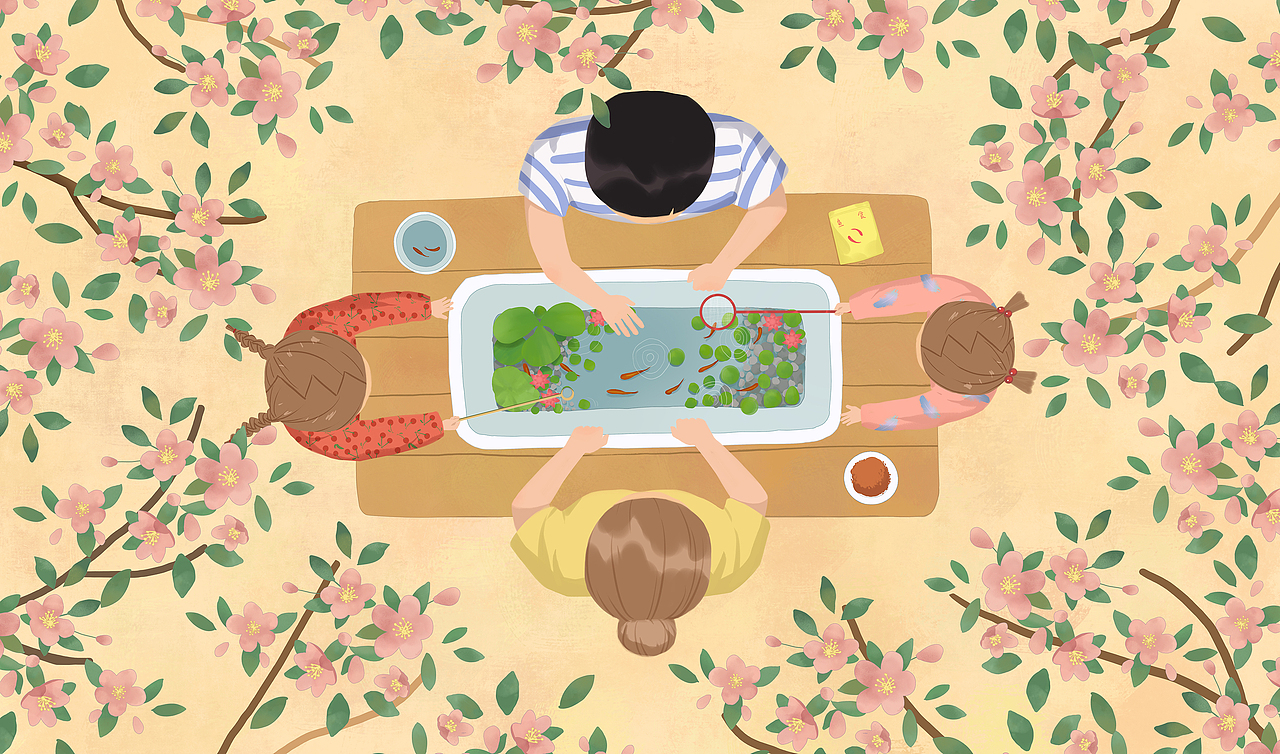 一家人捕魚游戲系列插畫（圖ZMjMzODM3ODgw） - 商業(yè)插畫 - 站酷設(shè)計(jì)師粉色小麥色原創(chuàng)素材 - 站酷ZCOOL