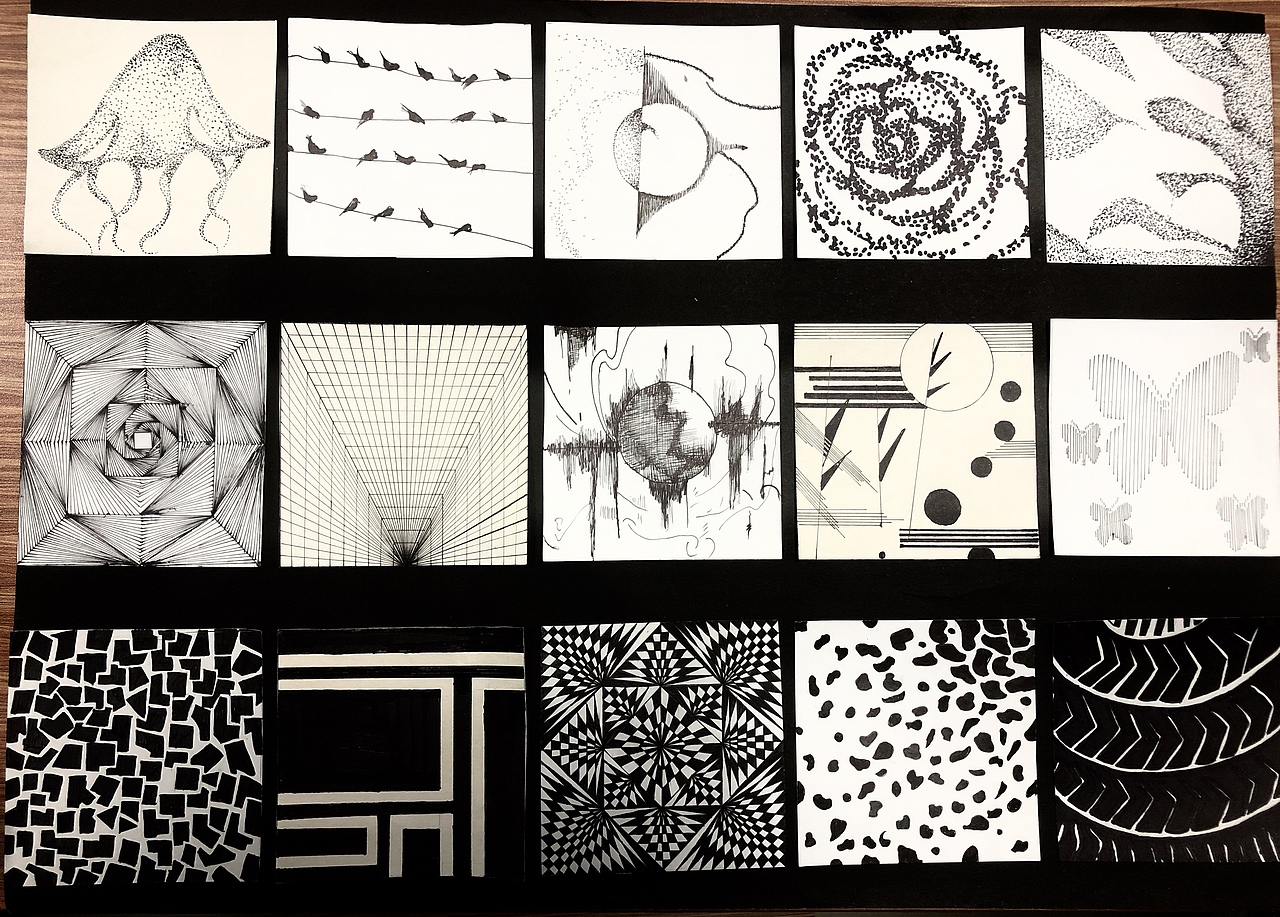 设计学类196班点线面构成作业