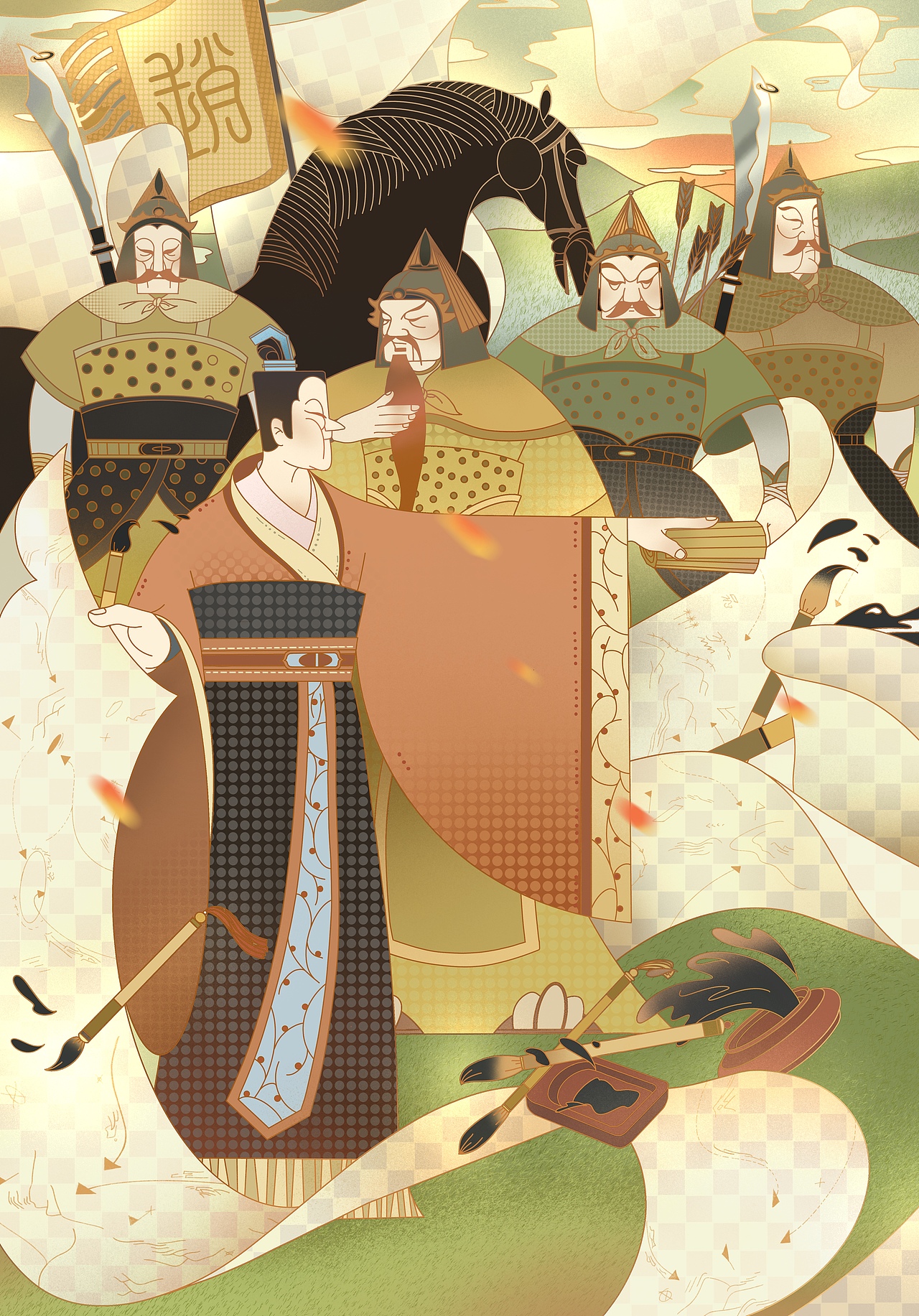 成语故事插画设计（图ZMjYxMDgyNTgw） - 新锐潮流插画 - 站酷设计师肥羊shaun原创素材 - 站酷ZCOOL