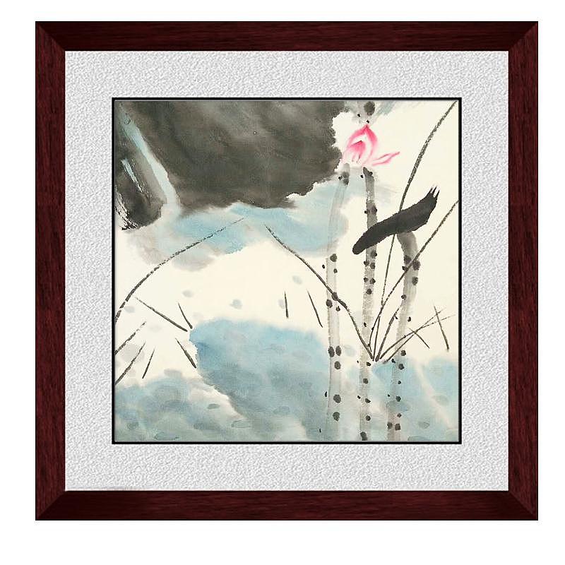 水墨画荷花（图ZMTE0NjgzNzY4） - 绘画 - 站酷设计师小建建123原创素材 - 站酷ZCOOL