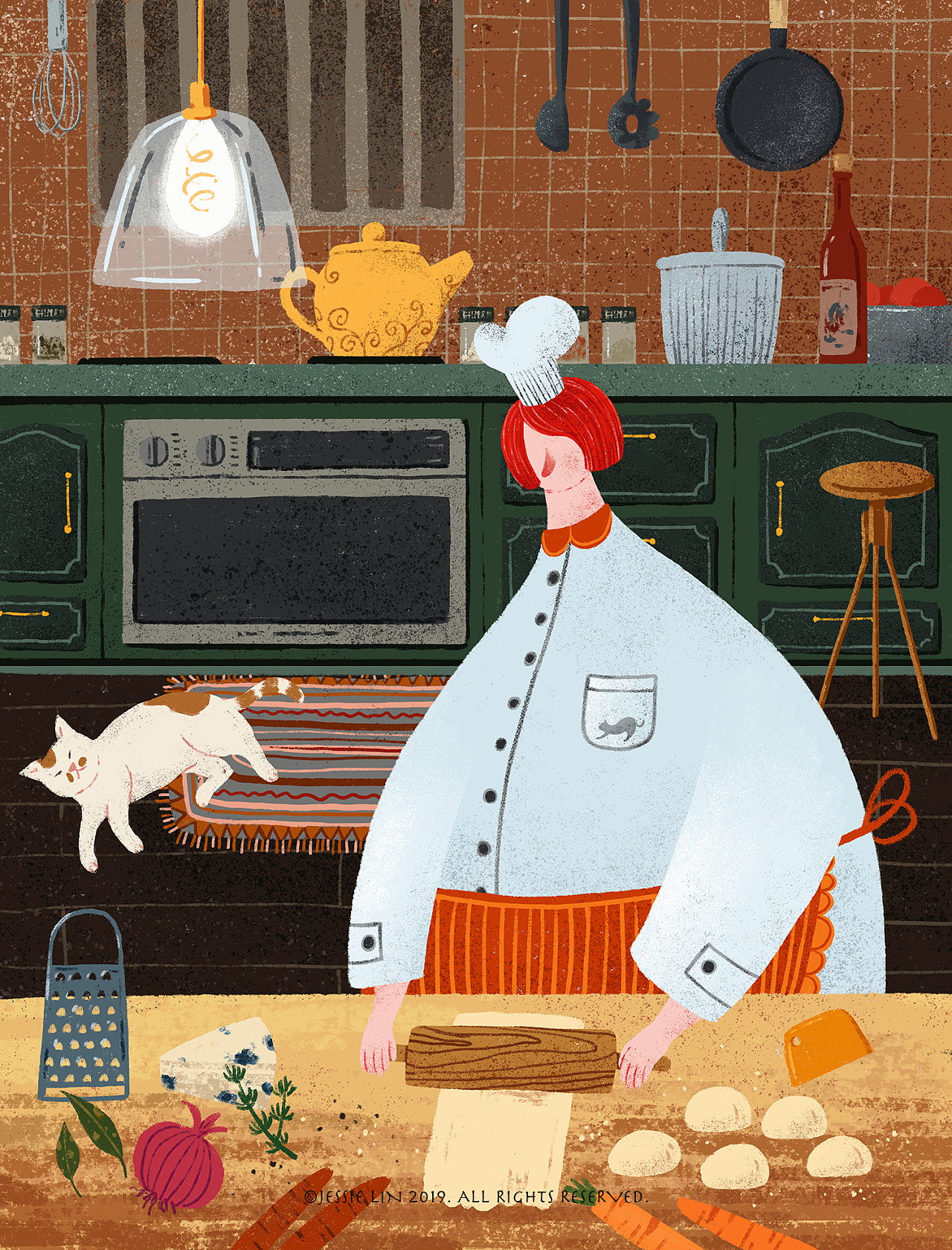 杂志封面 - 厨房小景|插画|插画习作|jessie一颗豆子 - 原创作品